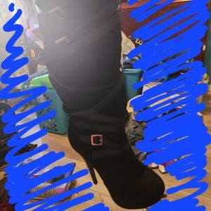 High heel platform boots